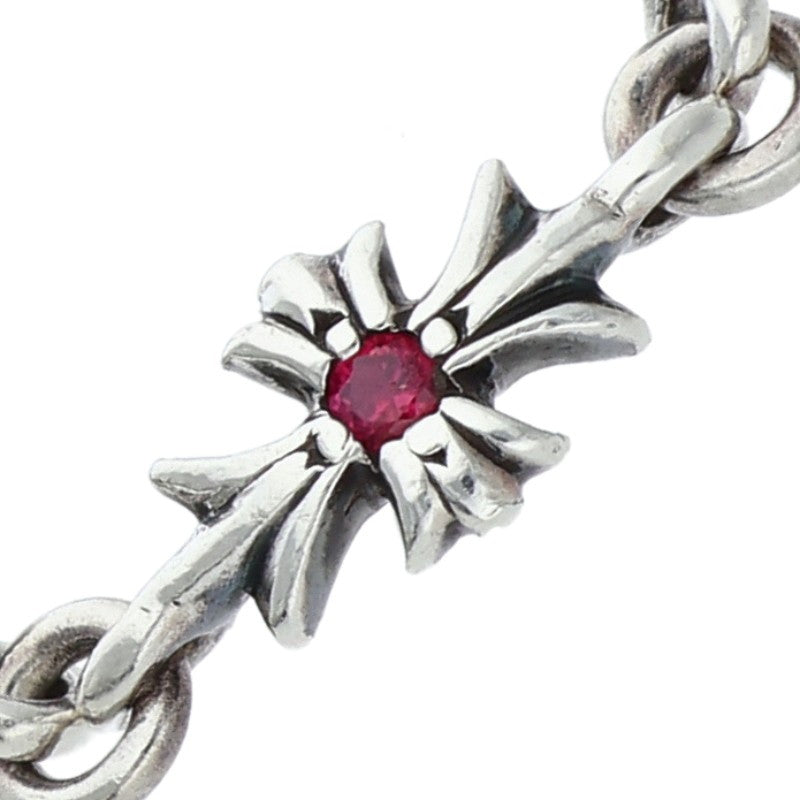Chrome Hearts TINY E CH PLUS Ruby Silver Ring Size ONE SIZE