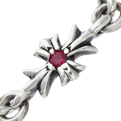 Chrome Hearts TINY E CH PLUS Ruby Silver Ring Size ONE SIZE