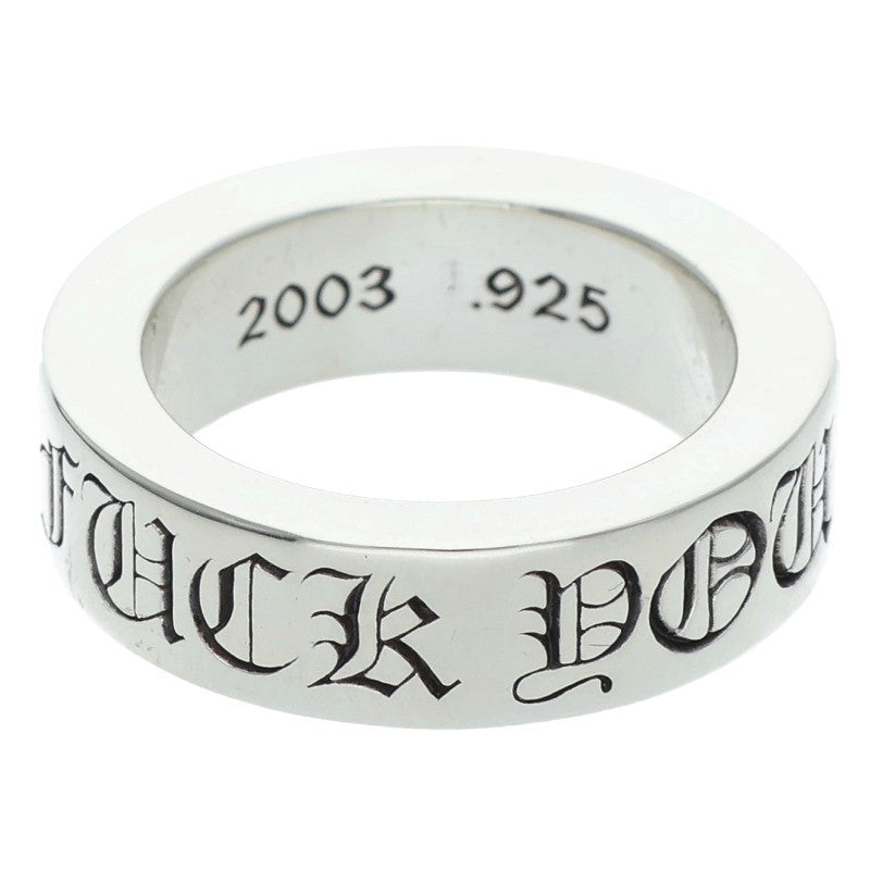 Chrome Hearts 6mm SPACER FUCKYOU Silver Ring Size JP 9