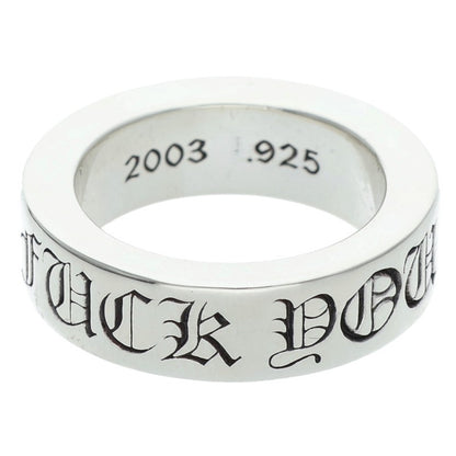 Chrome Hearts 6mm SPACER FUCKYOU Silver Ring Size JP 9
