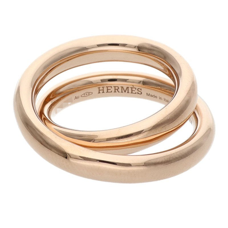 HERMES Vertige K18 Pink Gold Ring Size JP 13