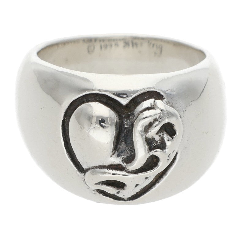 Chrome Hearts HEART IN BAND Silver Ring Size 7.5