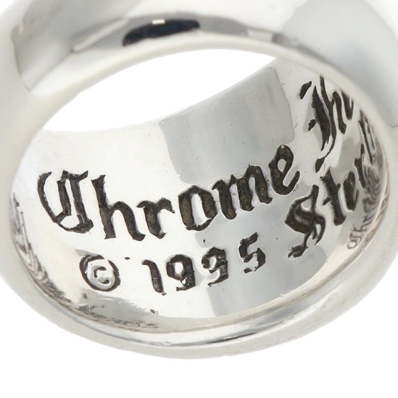 Chrome Hearts HEART IN BAND Silver Ring Size 7.5