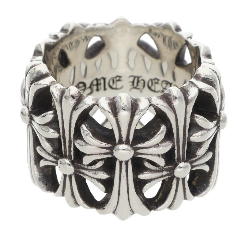 Chrome Hearts CEMETERY Cross 925 Silver Ring Size ONE SIZE