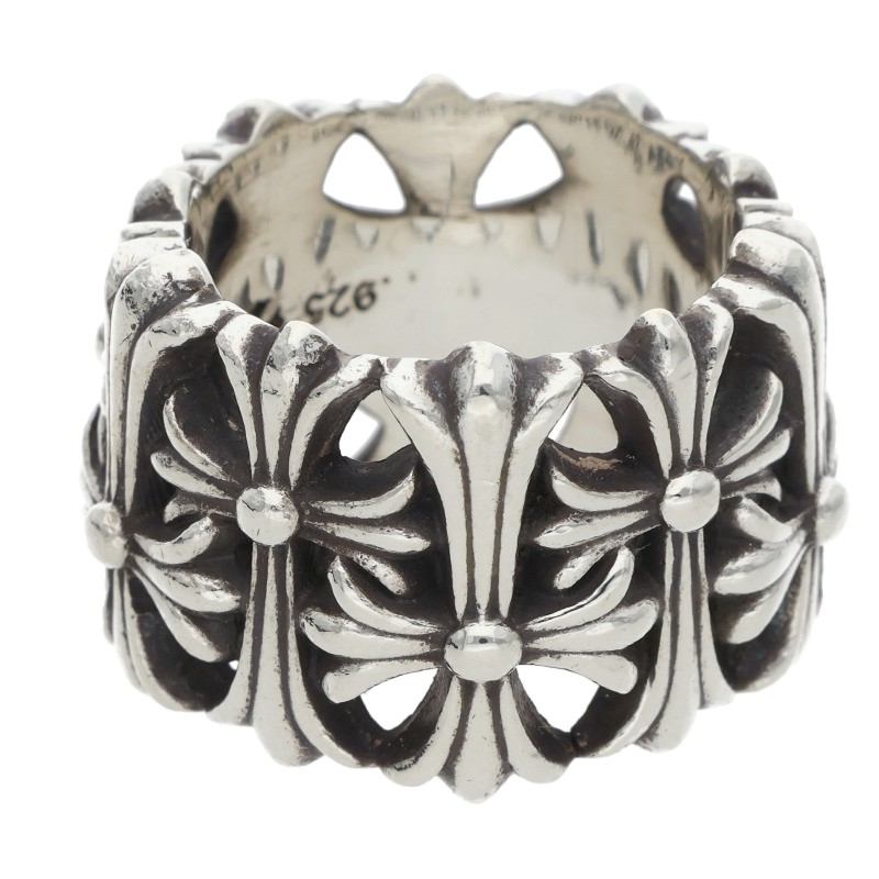 Chrome Hearts CEMETERY Cross 925 Silver Ring Size ONE SIZE