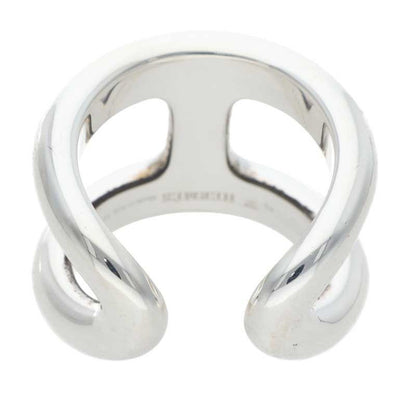 HERMES Osmose GM Silver Ring Size 53