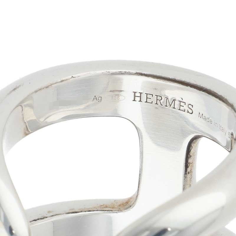 HERMES Osmose GM Silver Ring Size 53