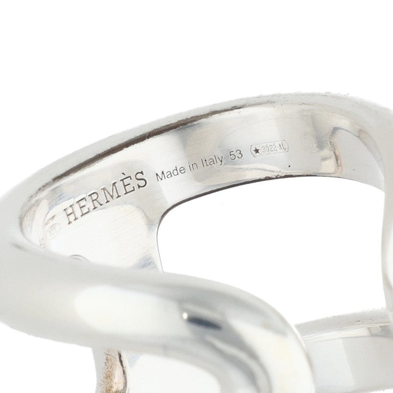 HERMES Osmose GM Silver Ring Size 53
