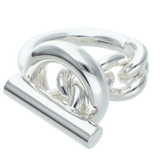 HERMES Croisette 925 Silver Ring Size 50