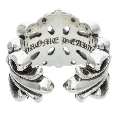 Chrome Hearts DBL FLRL CRS 925 Silver Ring Size 19.5