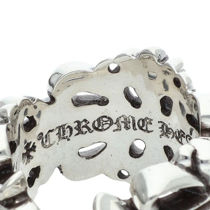 Chrome Hearts DBL FLRL CRS 925 Silver Ring Size 19.5