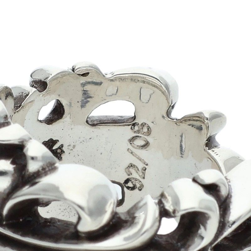 Chrome Hearts DBL FLRL CRS 925 Silver Ring Size 19.5