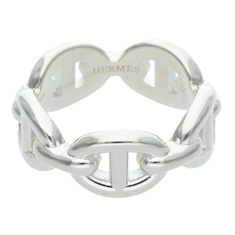 HERMES Chaine d'Ancre Enchainee PM Silver Ring Size 51