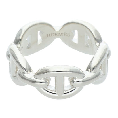 HERMES Chaine d'Ancre Enchainee PM Silver Ring Size 51