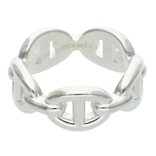 HERMES Chaine d'Ancre Enchainee PM Silver Ring Size 51