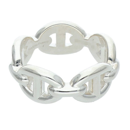 HERMES Chaine d'Ancre Enchainee PM Silver Ring Size 51
