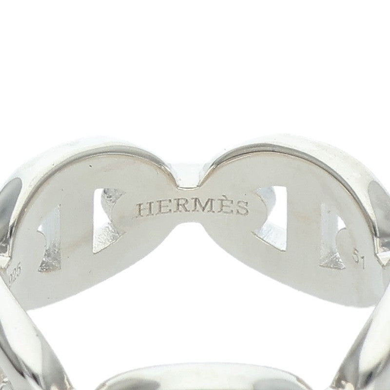 HERMES Chaine d'Ancre Enchainee PM Silver Ring Size 51