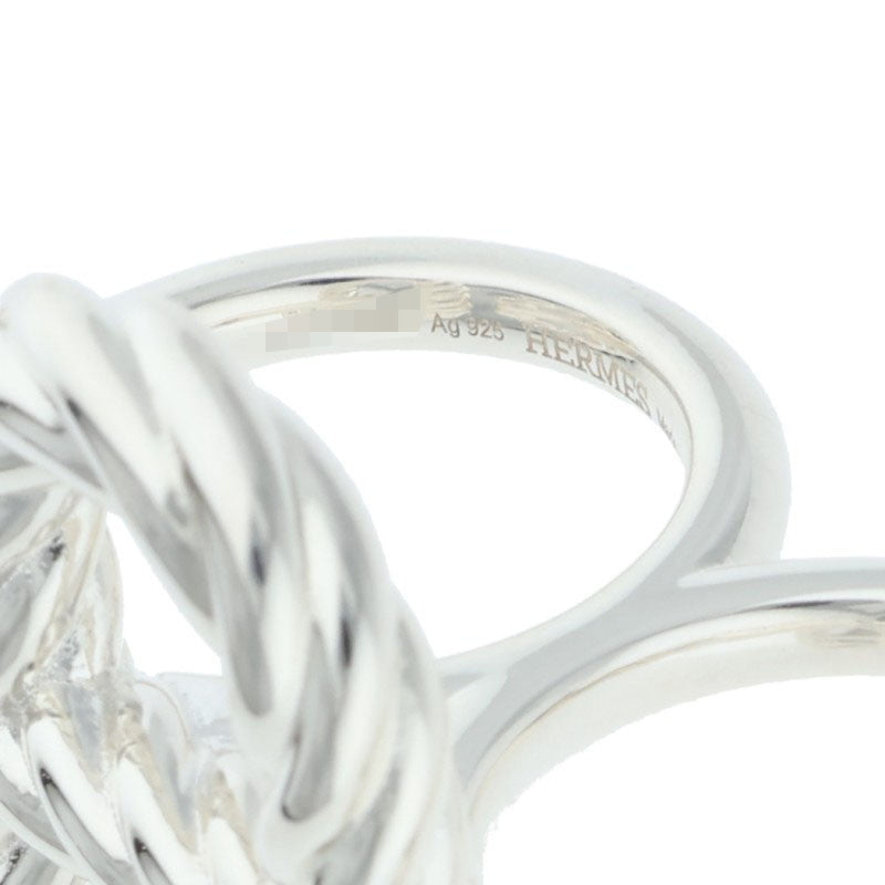 HERMES Area II Double Silver Ring Size 54