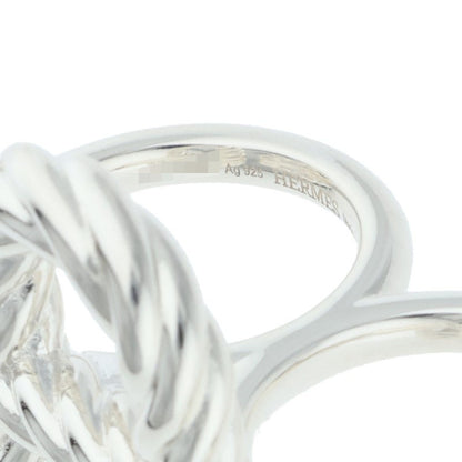 HERMES Area II Double Silver Ring Size 54