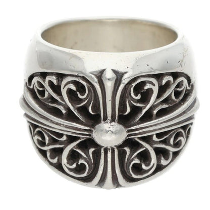 Chrome Hearts CLASSIC OVAL Cross Silver Ring Size ONE SIZE