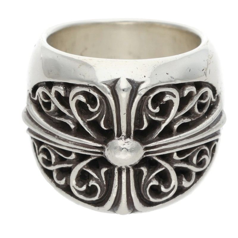 Chrome Hearts CLASSIC OVAL Cross Silver Ring Size ONE SIZE