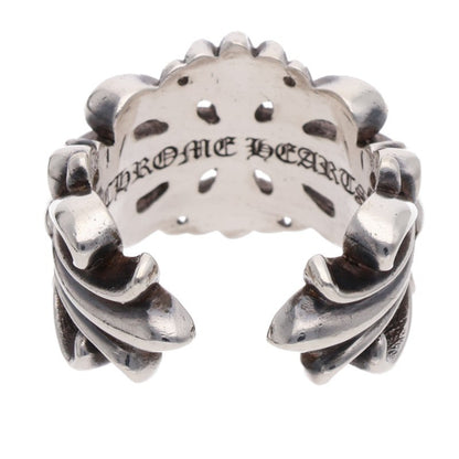 Chrome Hearts DBL FLRL CRS 925 Silver Ring Size ONE SIZE
