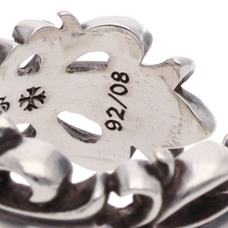 Chrome Hearts DBL FLRL CRS 925 Silver Ring Size ONE SIZE