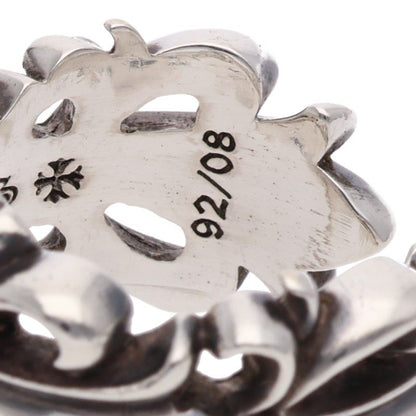 Chrome Hearts DBL FLRL CRS 925 Silver Ring Size ONE SIZE