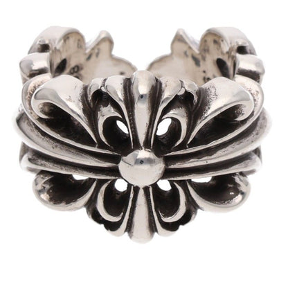 Chrome Hearts DBL FLRL CRS 925 Silver Ring Size 10.5