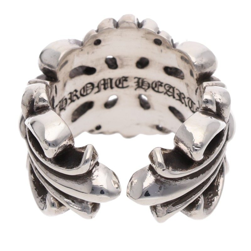 Chrome Hearts DBL FLRL CRS 925 Silver Ring Size 10.5