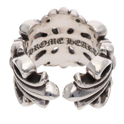 Chrome Hearts DBL FLRL CRS 925 Silver Ring Size 10.5