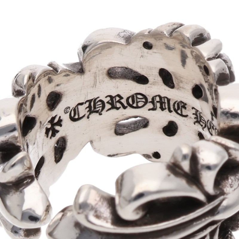 Chrome Hearts DBL FLRL CRS 925 Silver Ring Size 10.5
