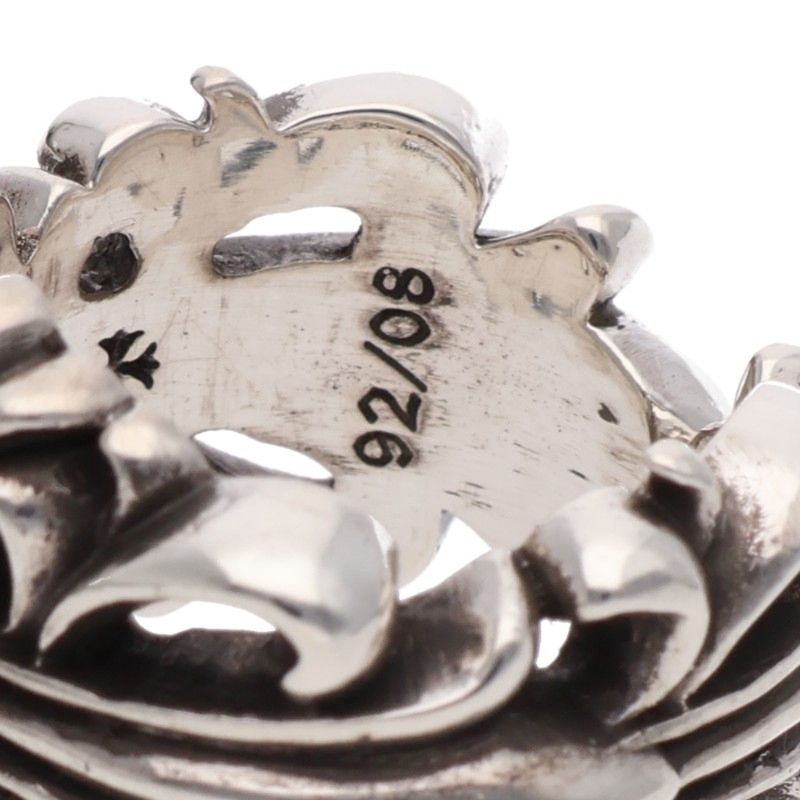 Chrome Hearts DBL FLRL CRS 925 Silver Ring Size 10.5