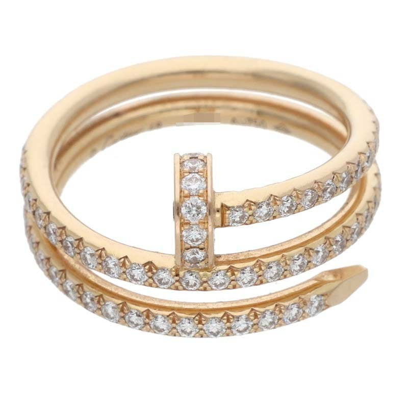 Cartier JUSTE UN CLOU SM K18PG Pave Diamond Ring Size JP 9