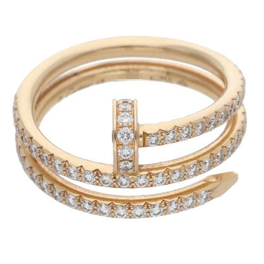 Cartier JUSTE UN CLOU SM K18PG Pave Diamond Ring Size JP 9