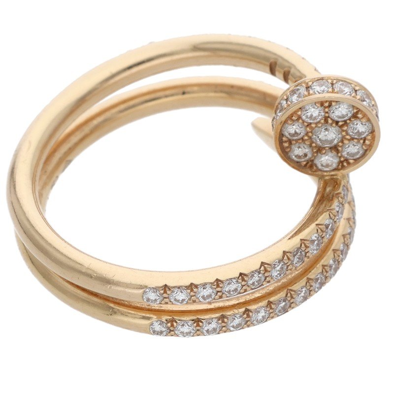 Cartier JUSTE UN CLOU SM K18PG Pave Diamond Ring Size JP 9