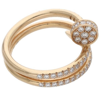 Cartier JUSTE UN CLOU SM K18PG Pave Diamond Ring Size JP 9