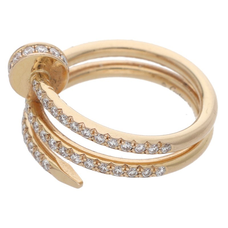 Cartier JUSTE UN CLOU SM K18PG Pave Diamond Ring Size JP 9