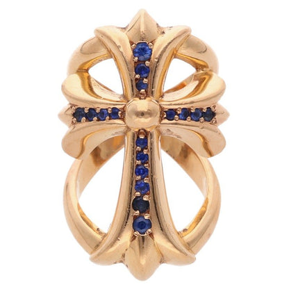 Chrome Hearts 22K Sapphire Infinity Cross Ring Size JP 14