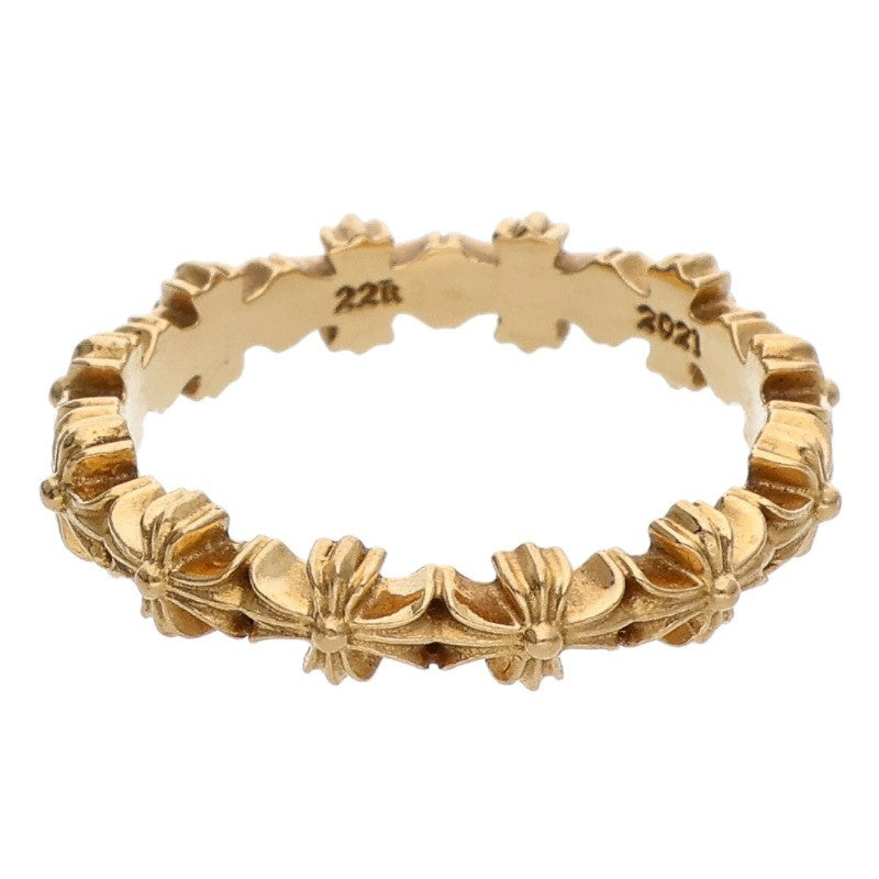 Chrome Hearts 22K Tiny E CH Plus Band Gold Ring Size 11.5