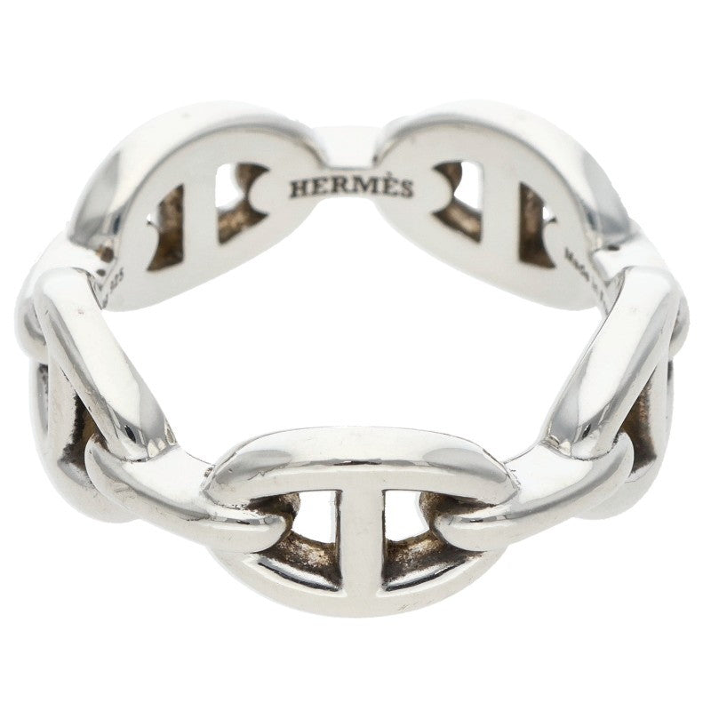 HERMES Chaine d'Ancre Enchainee PM Silver Ring Size 55