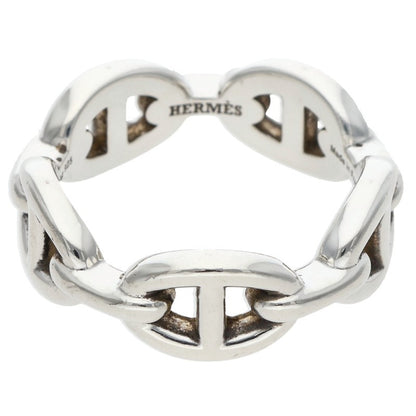 HERMES Chaine d'Ancre Enchainee PM Silver Ring Size 55