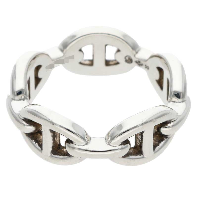 HERMES Chaine d'Ancre Enchainee PM Silver Ring Size 55
