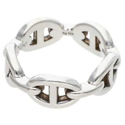 HERMES Chaine d'Ancre Enchainee PM Silver Ring Size 55