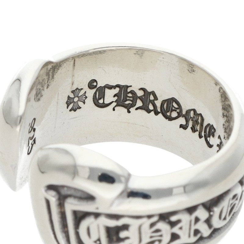 Chrome Hearts Small Scroll Label Silver Ring Size ONE SIZE