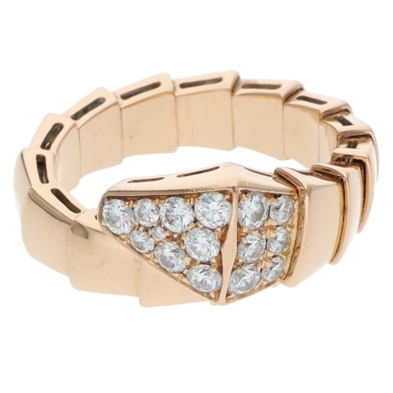 BVLGARI Serpenti Viper Top Diamond Coil Ring Size JP 15