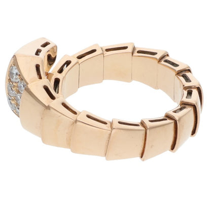 BVLGARI Serpenti Viper Top Diamond Coil Ring Size JP 15