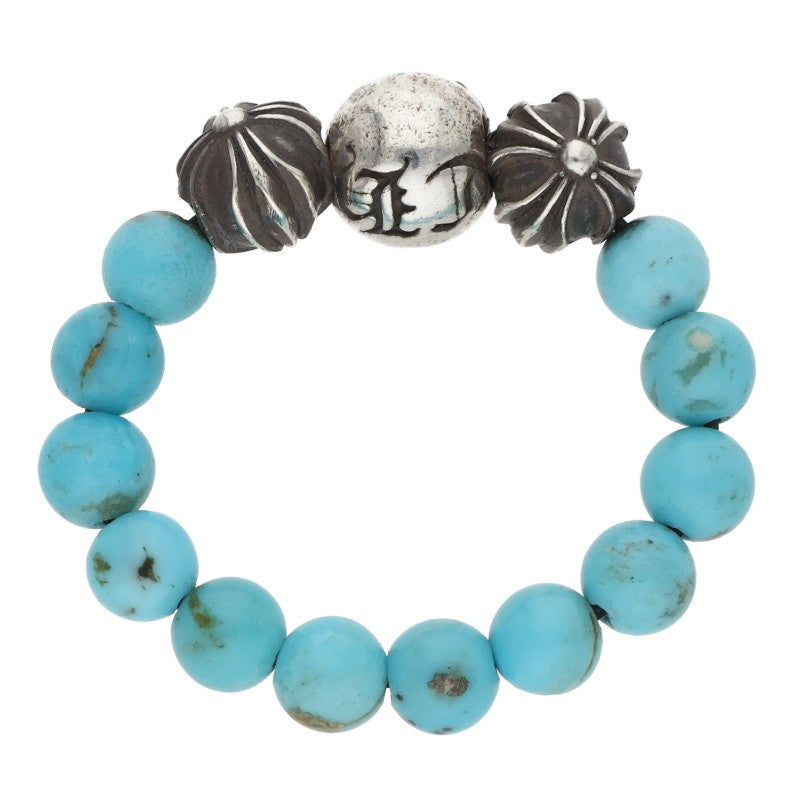 Chrome Hearts BEAD RING Blue Silver Ring Size ONE SIZE