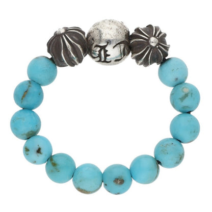 Chrome Hearts BEAD RING Blue Silver Ring Size ONE SIZE