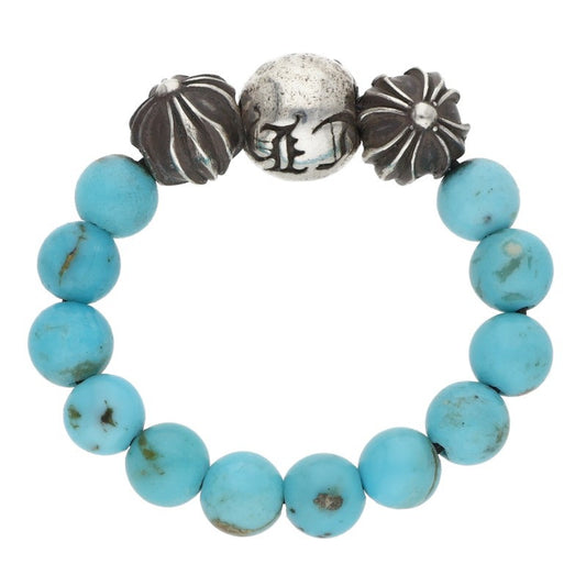 Chrome Hearts BEAD RING Blue Silver Ring Size ONE SIZE